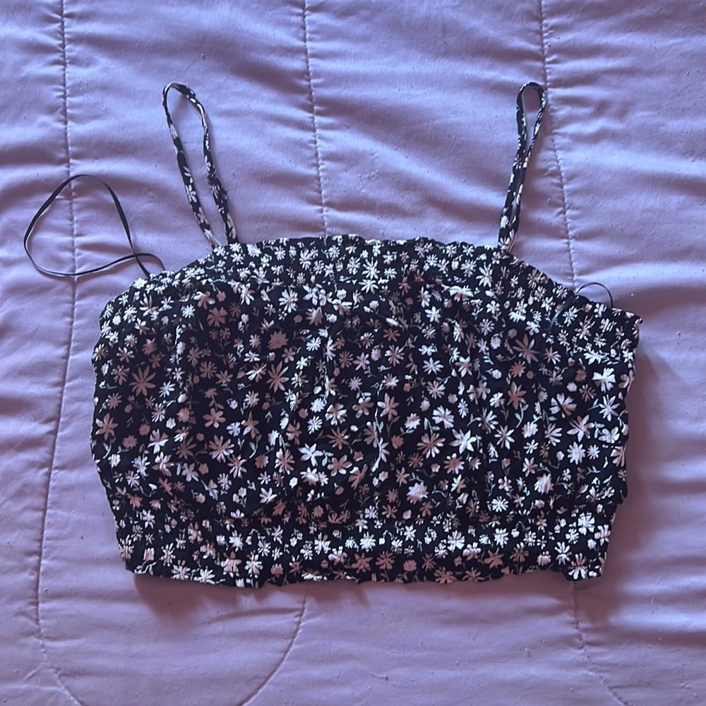 Black, White, Green and Yellow Top